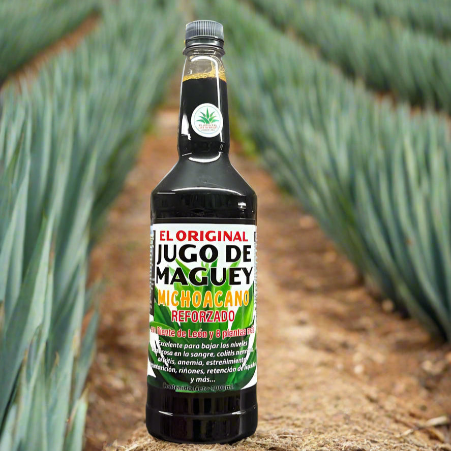 Jugo de Maguey Reforzado con Diente de León y 8 plantas Más, 1 Litro Orgánico
