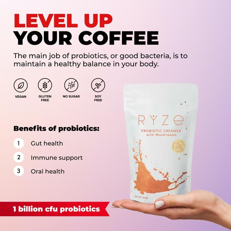 Rize creamer for coffee with Probiotic